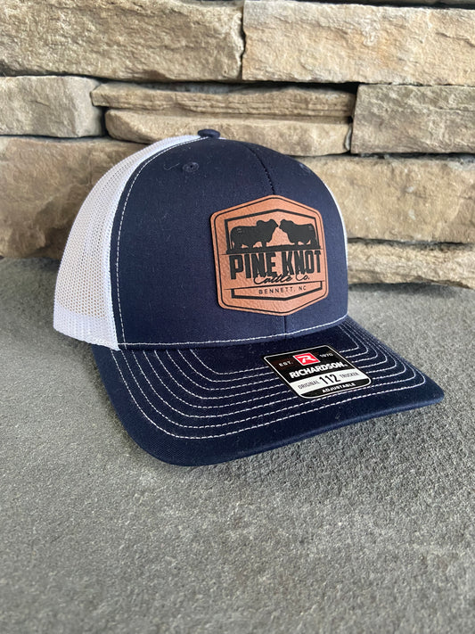 PKC Leather Patch Logo Hat / Navy
